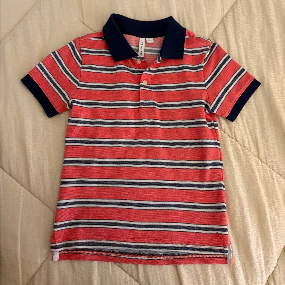 Janie and Jack Striped Red and Blue Kids Polo Shirt